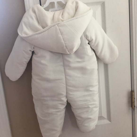 Baby girls white winter jumpsuit - Picture 4 of 5